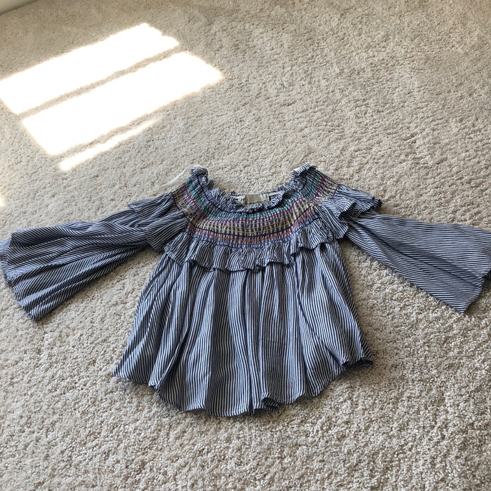 Vintage Havana Off The Shoulder Long Sleeve Top